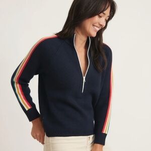 Marine Layer V-Neck Sweater Rainbow Knit